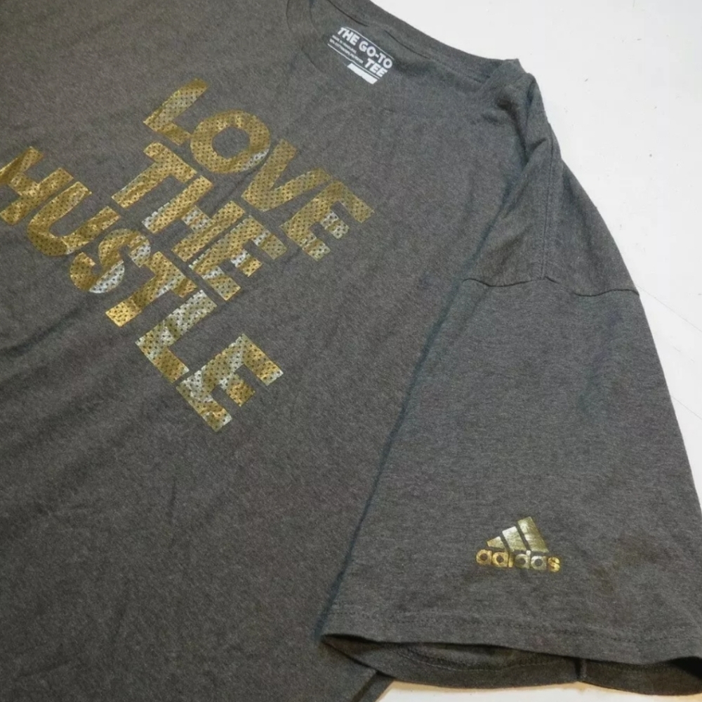 Adidas tshirt" Love the hustle" 2X New no tags - Picture 4 of 5
